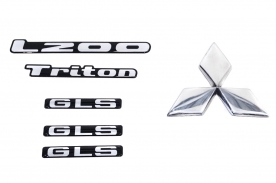 Kit Emblema L200 Triton Gls Resinados 6 Peças