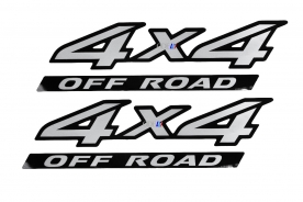 Emblema '4x4 Off Road' Frontier 08/16 Aço Escovado Par