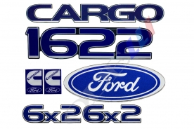 Kit Emblema Cargo 1622 Cummins Resinado 7 Peças