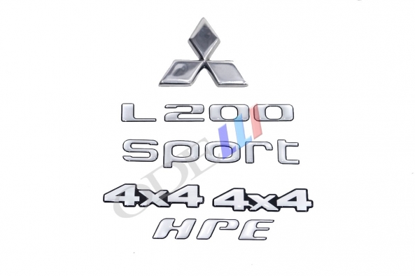 Kit Emblemas L200 Sport Hpe Tampa Tras Resinado 04/12 5 Peças