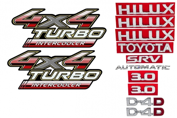 Kit Emblema Hilux Srv 2005 / 2015  11 Peças
